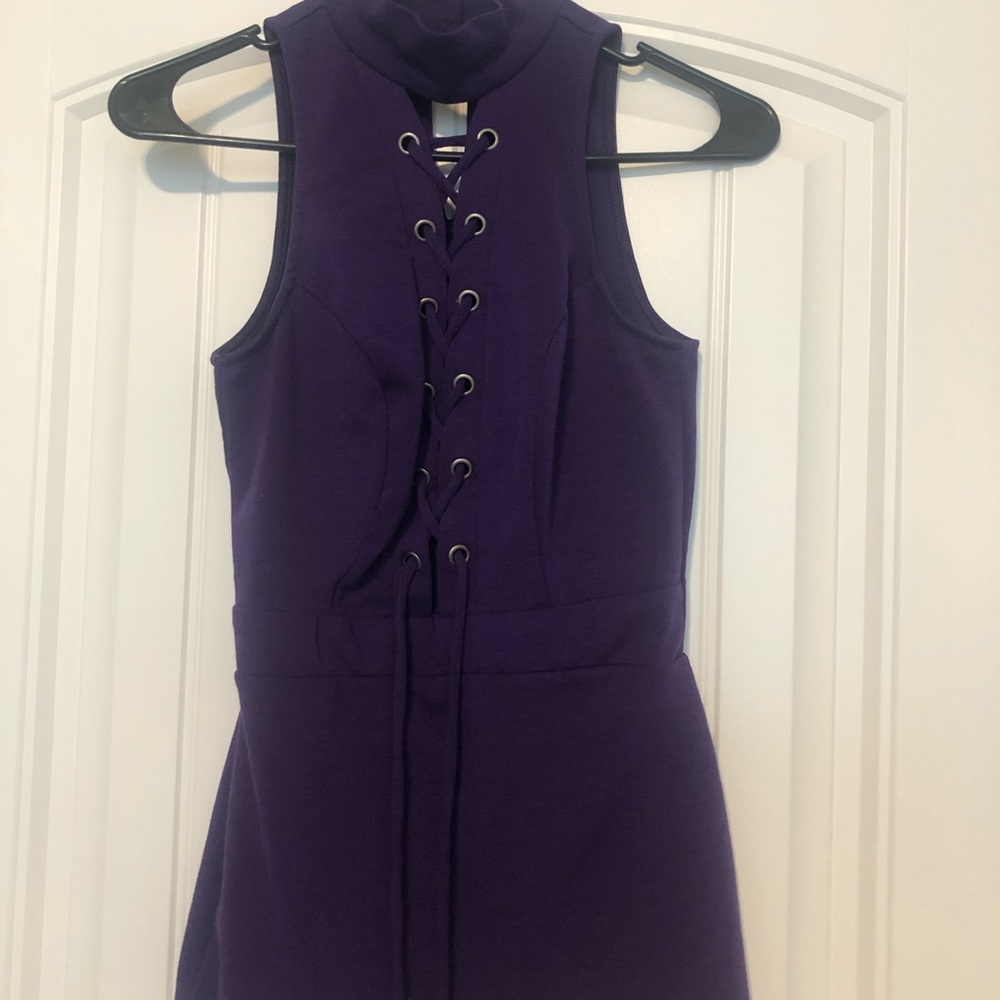 Purple Lace Up Halter Top